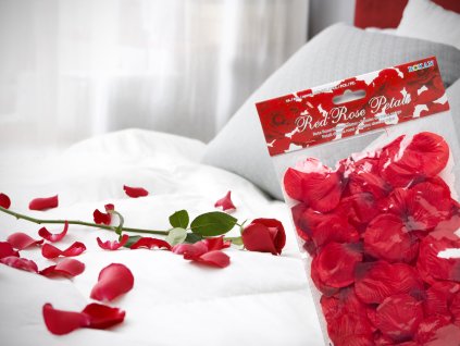 postel plná růží okvetni listky ruze listy ruzi červená růžička dárek výročí valentýn narozeniny