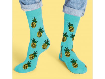 Dámské veselé ponožky s ananasem