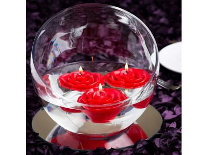 375 in red rose floating candles 2 svicka ve tvaru ruze ruzi z ruze mydlova svicka svicky set sada baleni 3 kusu
