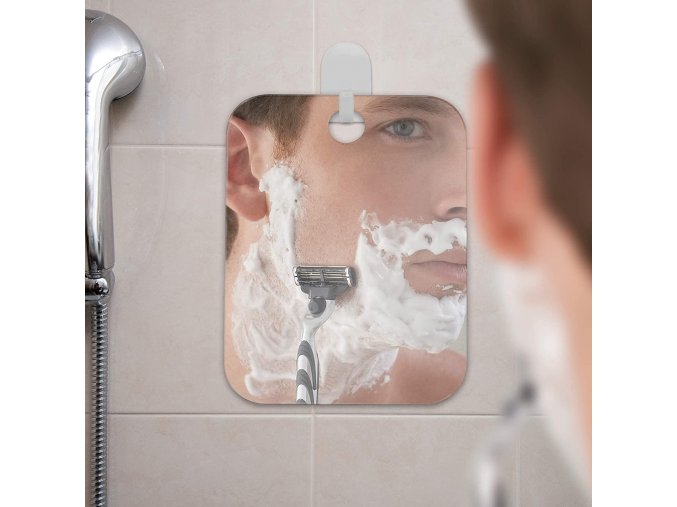 anti fog shower bath bathroom non-fogging mirror nezamlzujici se zrcadlo s prisavkou proti zamlzeni specialni zrcadlo zrcatko do sprchy koupelny