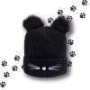 kocici cepice cerna beanie cat ear cap winter zimni pletena beanie cepice cepka pro damy holky zeny damska cerna vinova s ousky usima uchy