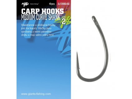 Háček Giants Fishing, Medium Curve shank, vel. 2, 10 ks
