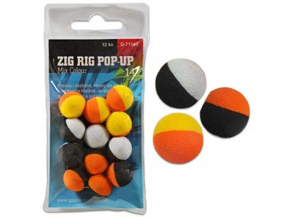 Nástraha plovoucí Zig Rig Pop up mix colour 14 mm, 12 ks