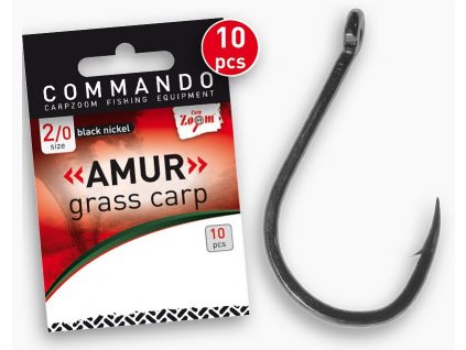 Háček Commando Amur black Nickel, CSV, Carp Zoom, vel. 2/0, 10 ks