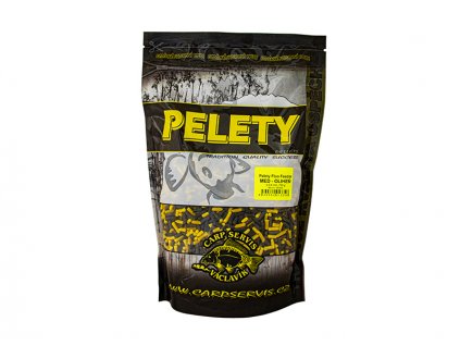 Pelety fluo feeder, Med - Oliheň CSV, 3,5 - 4 mm, 800 g
