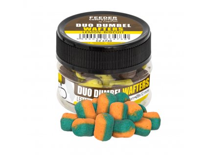 Nástraha Duo Dumbels Wafters, CSV 15 g, 8 x 12 mm, Squid-Apricot