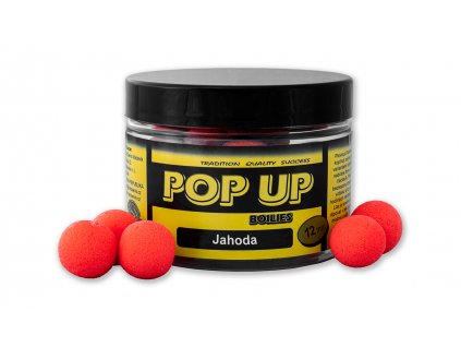 Pop Up Boilies - Jahoda, CSV, 40 g, 12 mm, dóza