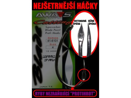 Háček AWA-S, Cutting Supercarbon, serie 41-6101, vel. 6, 10 ks