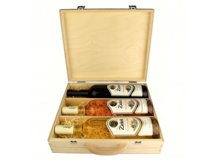 Kolekce 3 vín z vinařství Žídek v dárkovém dřevěném kufru - 0,75 l - vinařství Žídek