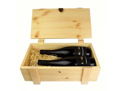 Dárkový dřevěný kufr se dvěma láhvemi vína z vinařství Horák - 0,75 l - vinařství Horák