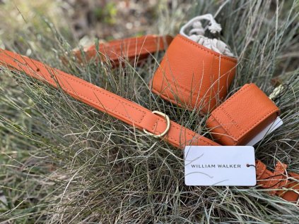 Kožený obojek William Walker-oranžový