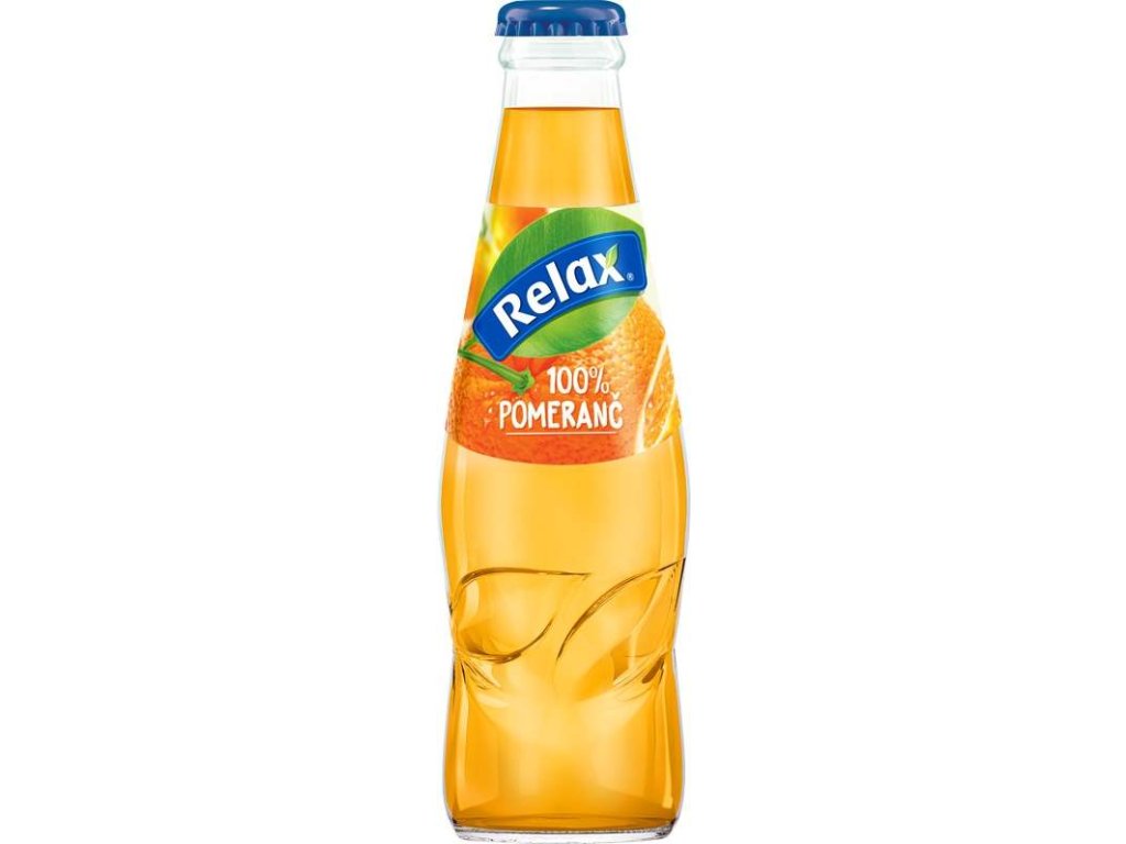 Relax sklo Pomeranč 100% 0,2l