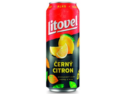 Litovel plech černý citron alko 0,5l