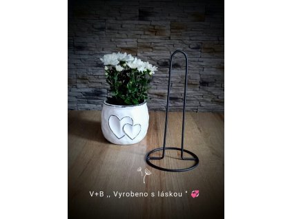 Stojan na kuchyňské utěrky, kovový, stabilní, ruční práce, černá barva, do kuchyně, vyrobeno s láskou