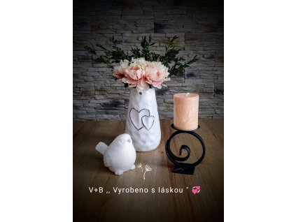 kovový svícen, černý, na stůl