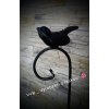 zahradní zápich malý ptáček, černý, kovový, ruční práce