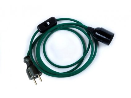 textilni kabel objimka vypinac vidlice zelena tmava ze1