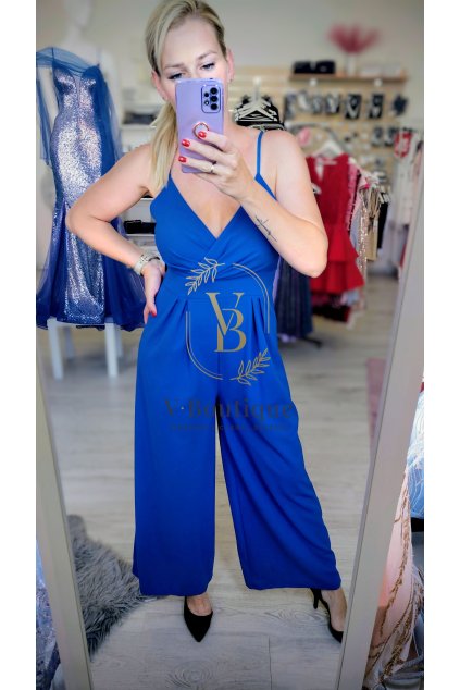 Kráľovsky modrý dámsky overal - elegantný a nadčasový