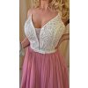 Ružové krátke tylové spoločenské šaty