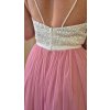 Ružové krátke tylové spoločenské šaty