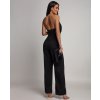 Čierny elegantný overal s hlbokým výstrihom