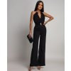 Čierny elegantný overal s hlbokým výstrihom