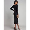 Elegantné čierne midi šaty so zlatým detailom (3)