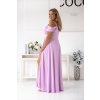 Dlhé lila spoločenské šaty s padnutými ramenami (5)