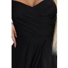 Dlhé čierne spoločenské šaty s prekríženým pásom (7)
