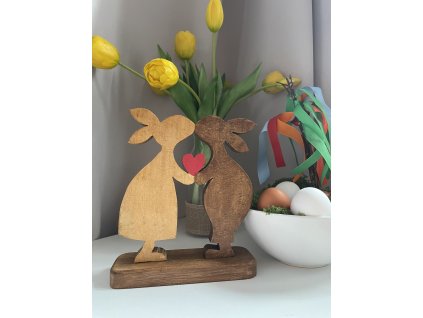 Velikonoční zamilovaní zajíci - pár / 18 cm