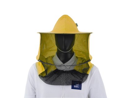 Kapelusz pszczelarski z plotnem z tylu BRCtech zolty