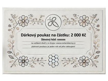 Dárkový poukaz jako nejlepší dárek pro včelaře na www.vcelarobecny.cz