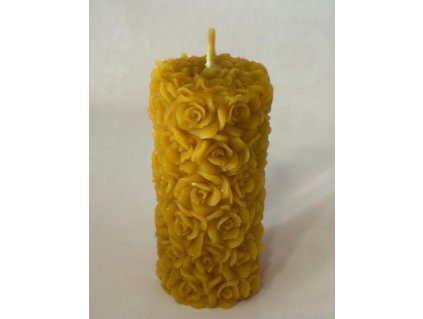 Svíčka válec s růžičkami  200g