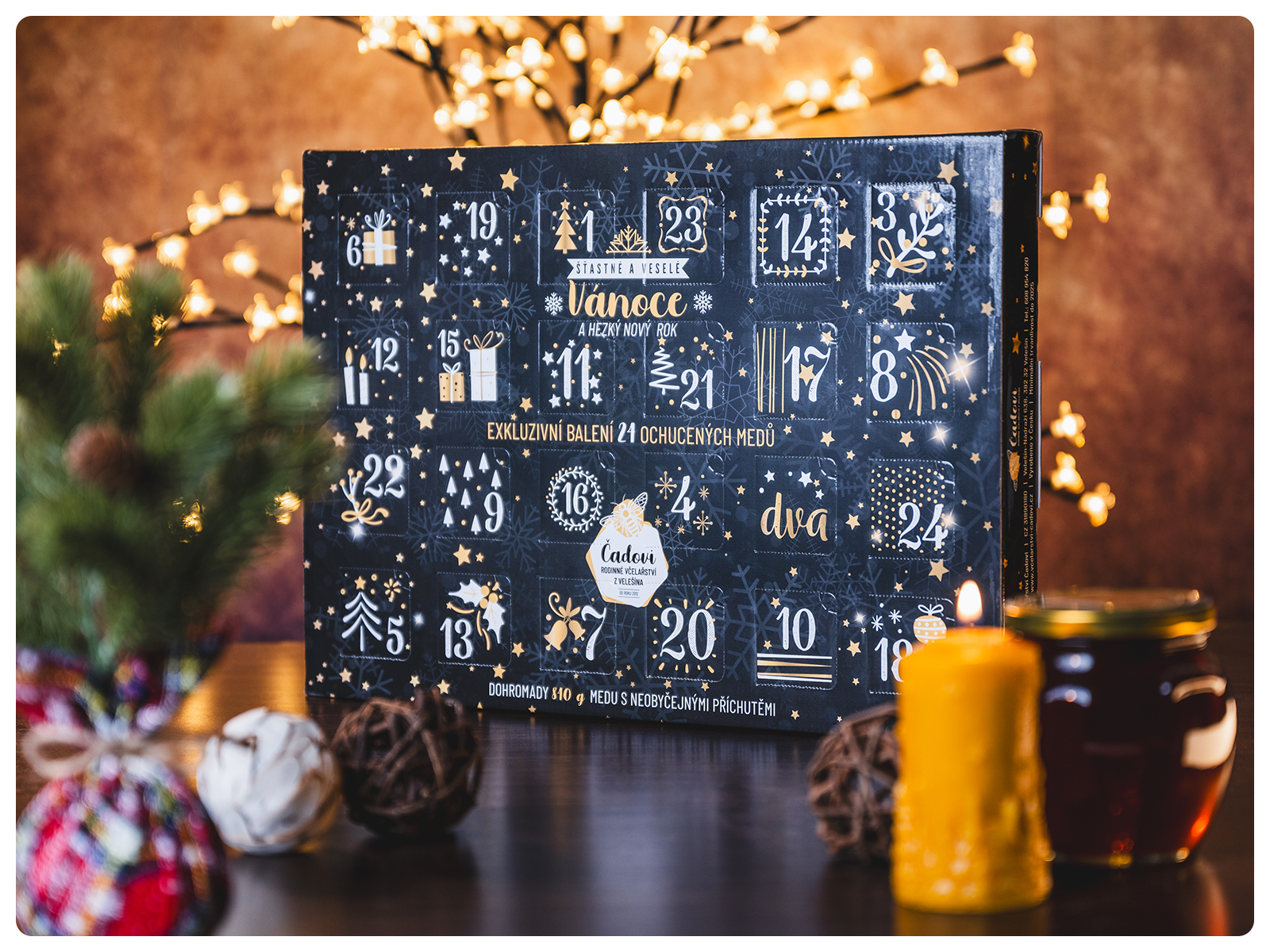 🍯 Sladké čekání na Vánoce - Objevte adventní kalendář s 24 ochucenými medy