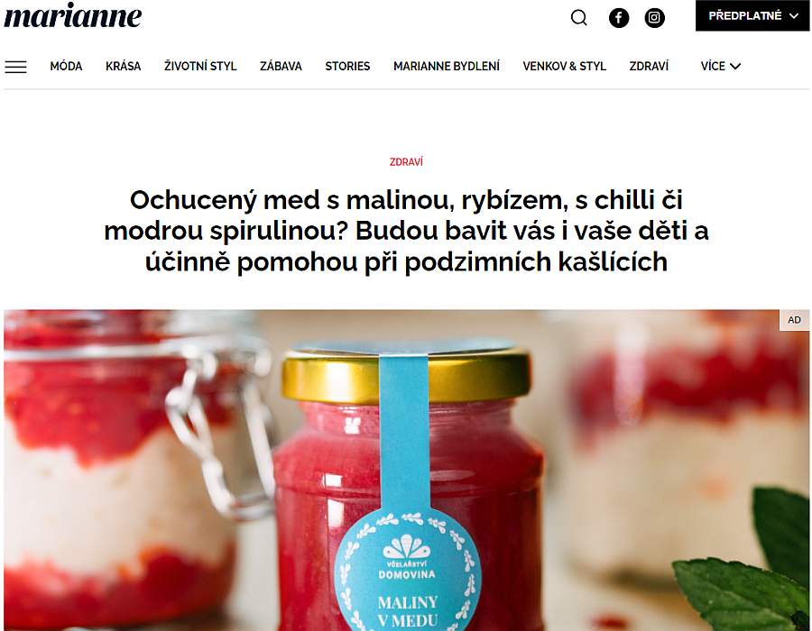 Webové stránky Marianne.cz