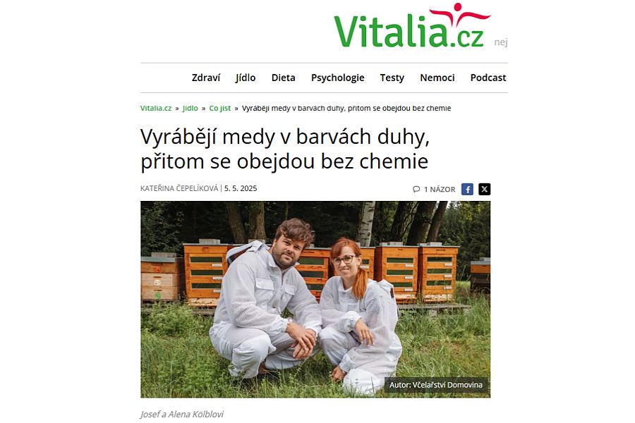 Včelařství Domovina na webu Vitalia.cz 