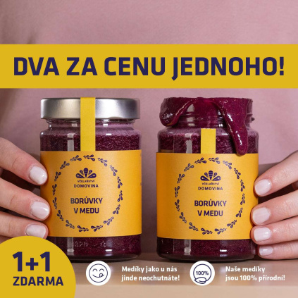 ochuceny med boruvka 380g 1+1