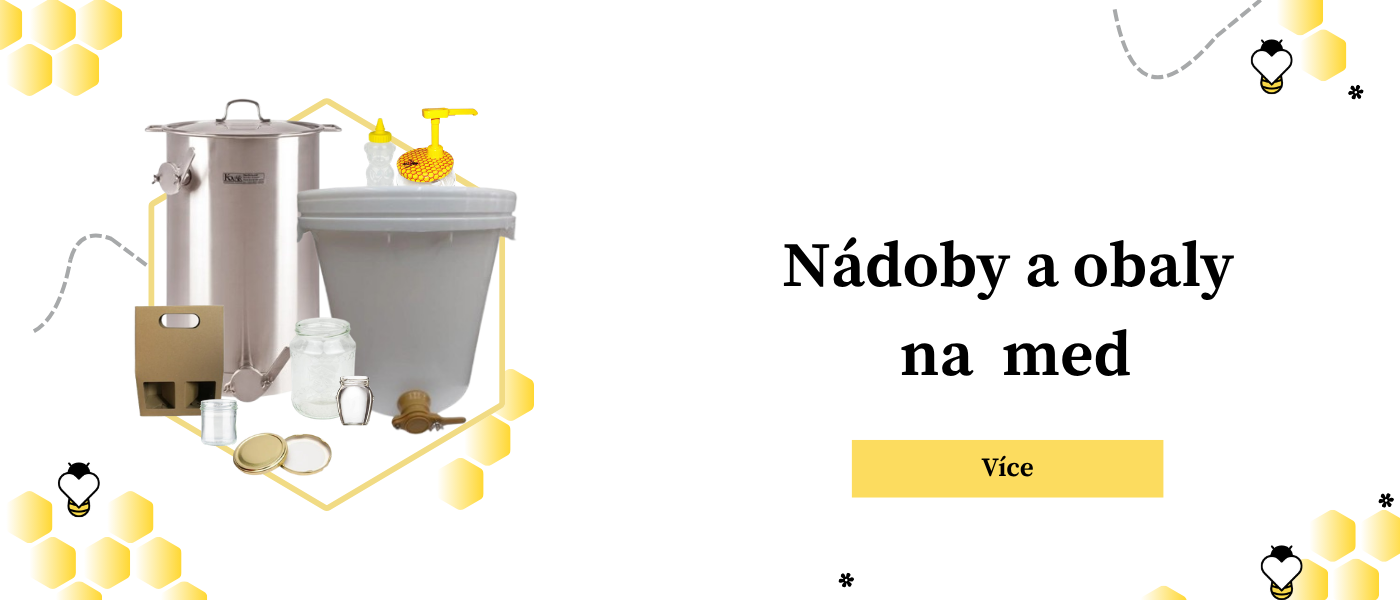 Nádoby a obaly na med na skladování a prodej