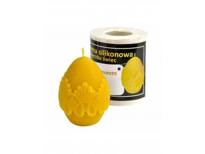 Lysoň silikonová forma na svíčku ze včelího vosku vejce se vzorem vosoké 5,5 cm