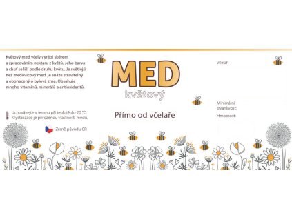 etiketa na med květový