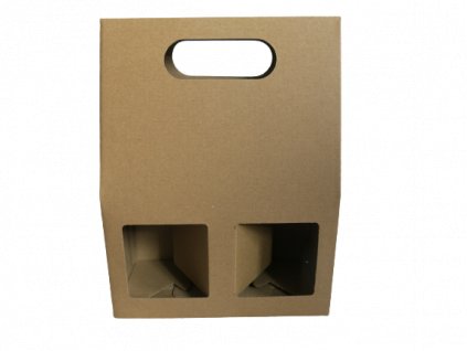 kartonová dárková krabice na 2 sklenice hnědá