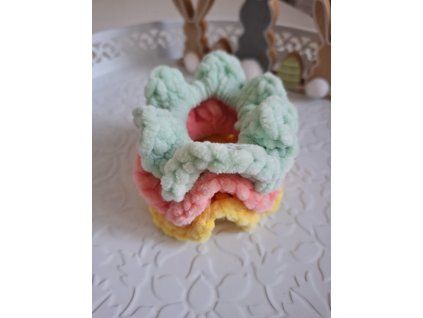 Háčkovaná scrunchie jarní edice