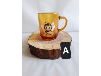 Skleněný hrníček včelička