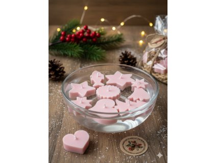 🕯️ Sada plovoucích svíček ze sójového vosku – růžové 💗 9 ks 🎁
