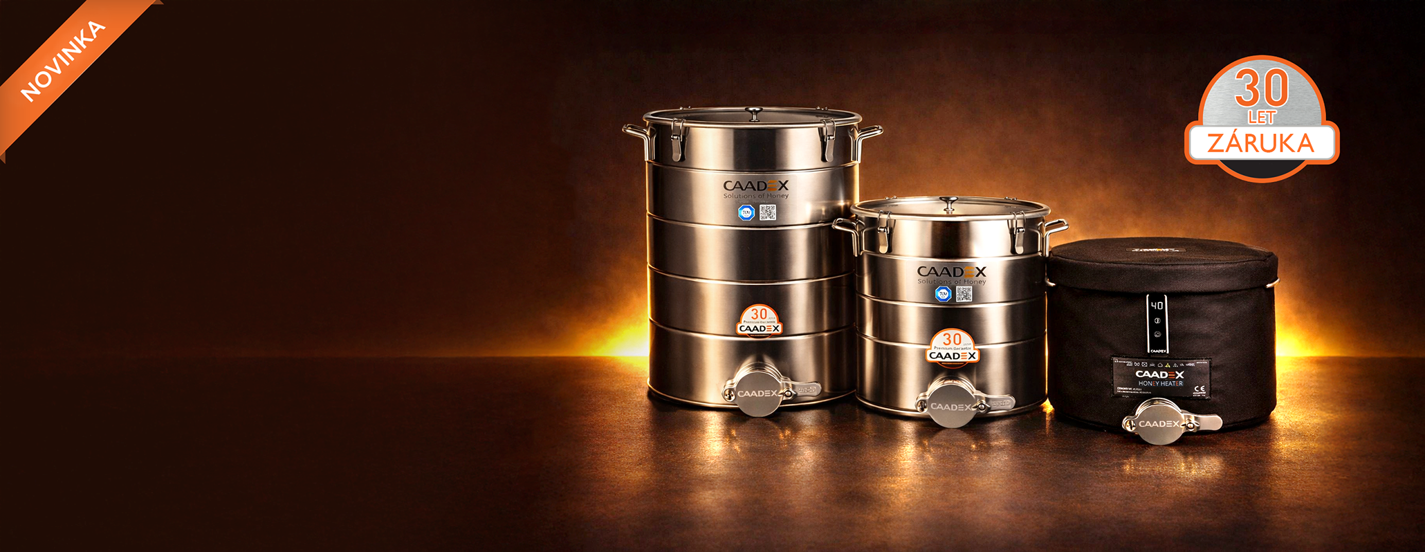 CAADEX, staceci nadoba, ztekucovani medu, nerezova nasoba, skladovani medu