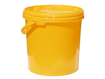 Nadoba na med plastova s vikem 14 kg zluta