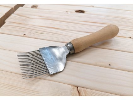 489 odvickovaci vidlicka lomena 19 jehel drevene madlo