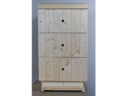 Včelí úl BYSTŘIČÁK 39x24 cm s 3 nástavky - 2 cm zateplení (Typ zateplení Polystyren (EPS), Typ dna Pevné dno, Typ víka Víko palubkové)