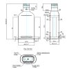 Flask 200 ml 68,5 mm šířka výkres