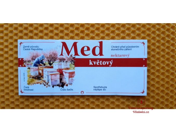 Etiketa samolepící MED 116x50 květový